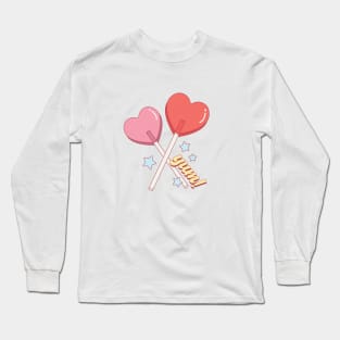 heart shaped lollipop for valentines day Long Sleeve T-Shirt